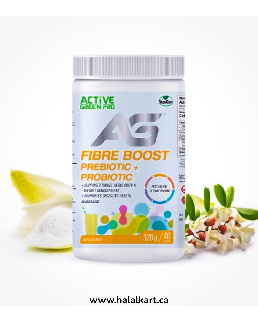 Active Green Fibre Boost Greens Powder with Prebiotics & Probiotics | Digestive Health Supplement | 320g